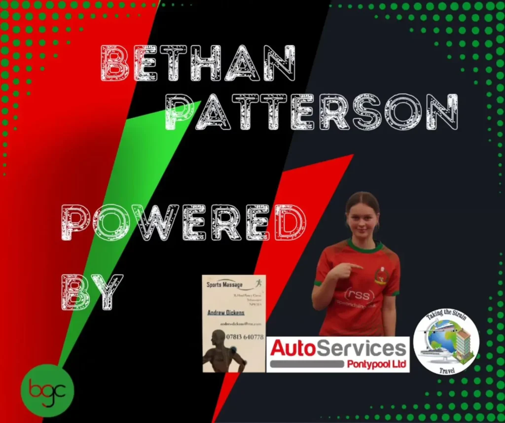 Cwmbran Celtic Advertising Board Bethan Patterson - Boys and Girls Club Wales Rugby
